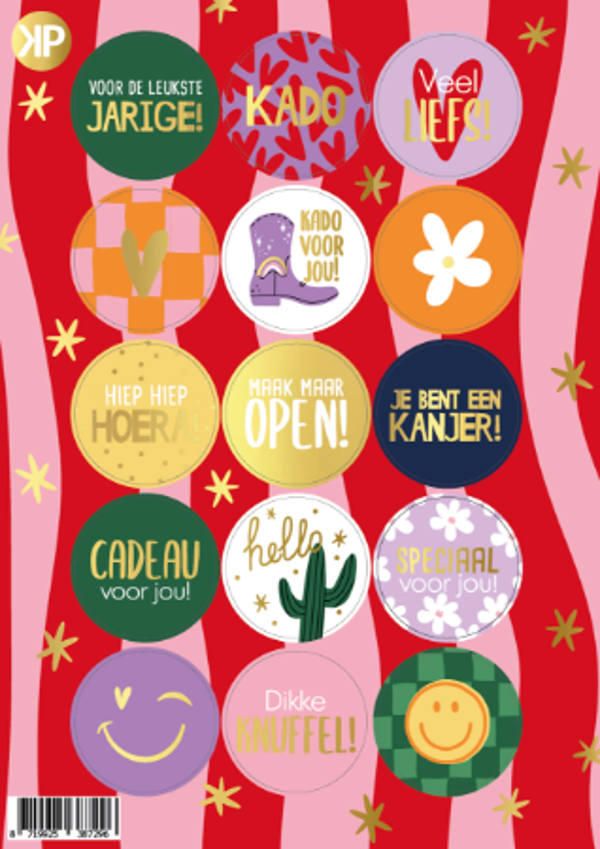 stickervel retro rood