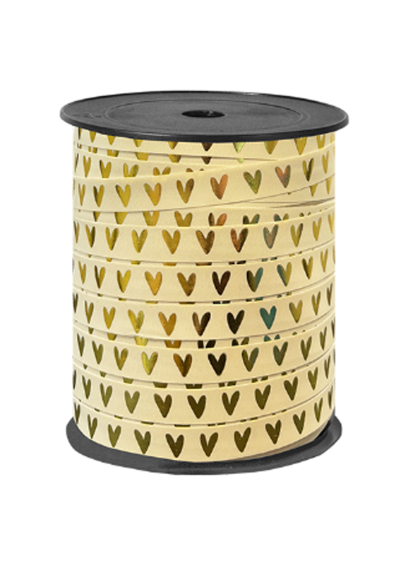 kadolint beige met gouden hartjes
