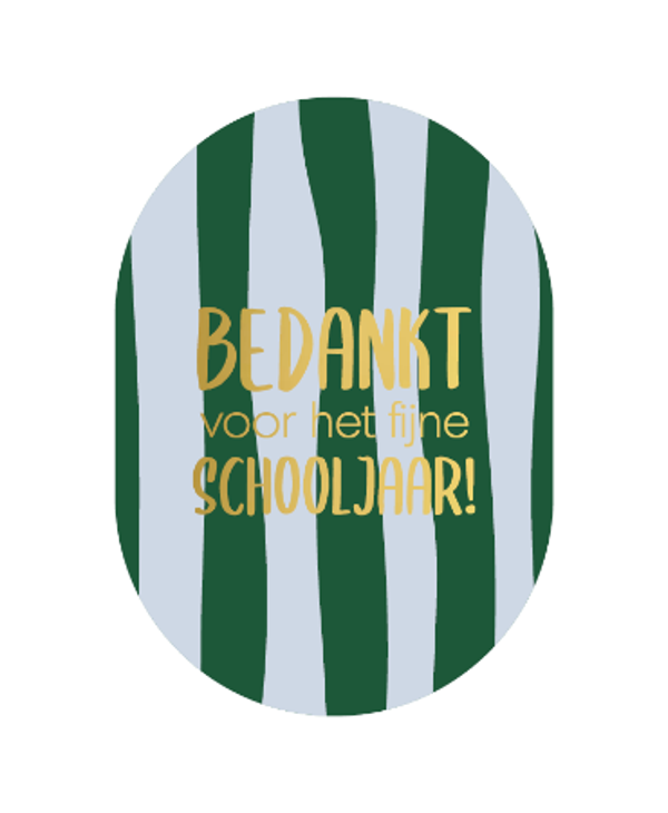 ansichtkaart bedankt voor het fijne schooljaar ovaal groen/blauw