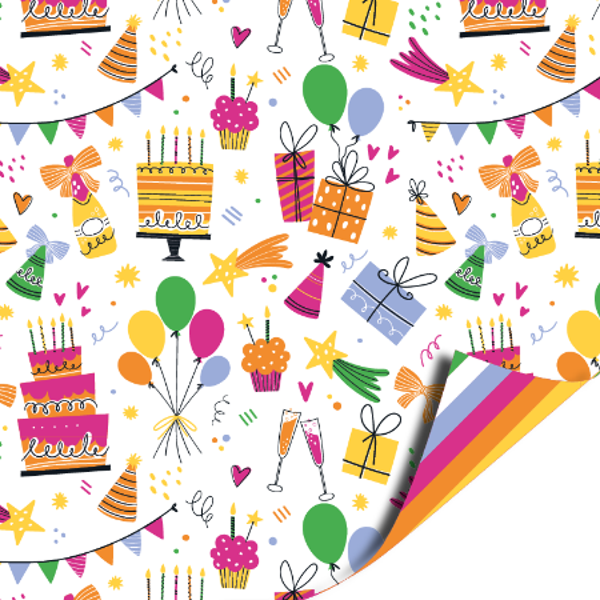 cadeaupapier party time dubbelzijdig