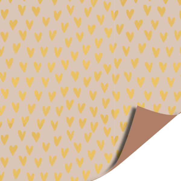 kadopapier hartjes beige/goud dubbelzijdig