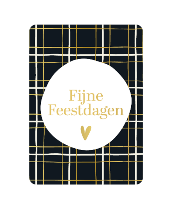 kerst ansichtkaart fijne feestdagen ruit donker groen