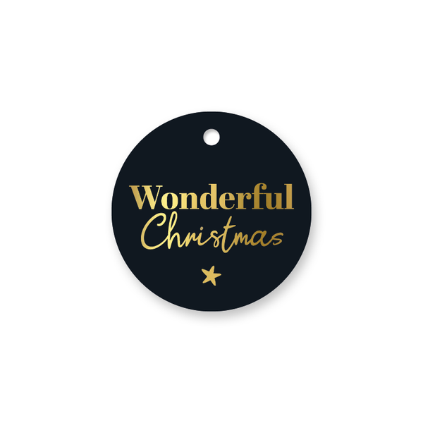 kerst cadeaulabel wonderful christmas 60mm
