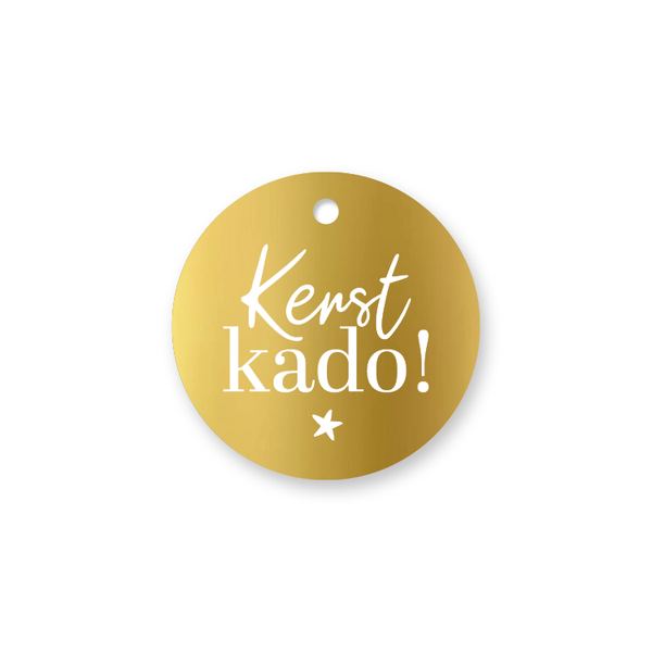 kerst cadeaulabel kerst kado goud 60mm