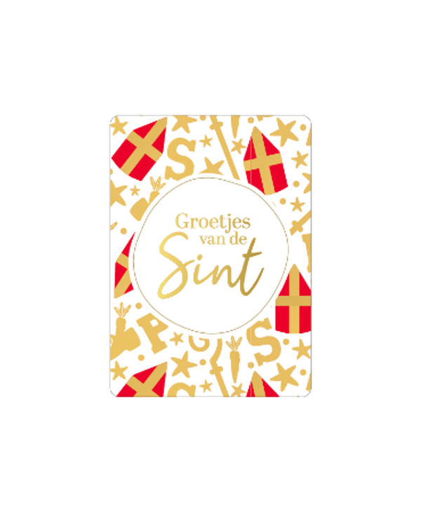 sint cadeaukaartje groetjes van de sint
