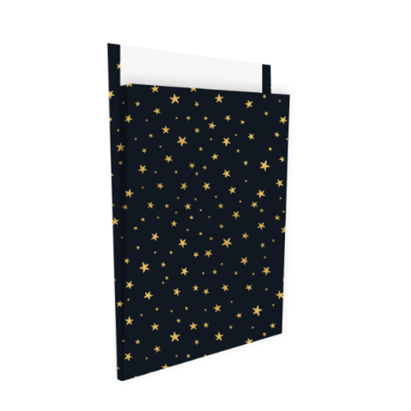 kerst cadeauzakje zwart met gouden sterretjes XL