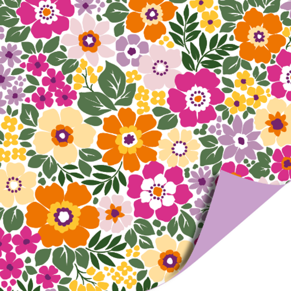 kadopapier summer flowers dubbelzijdig