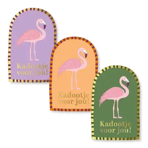 sticker kadootje voor jou flamingo 3 varianten 40x60mm