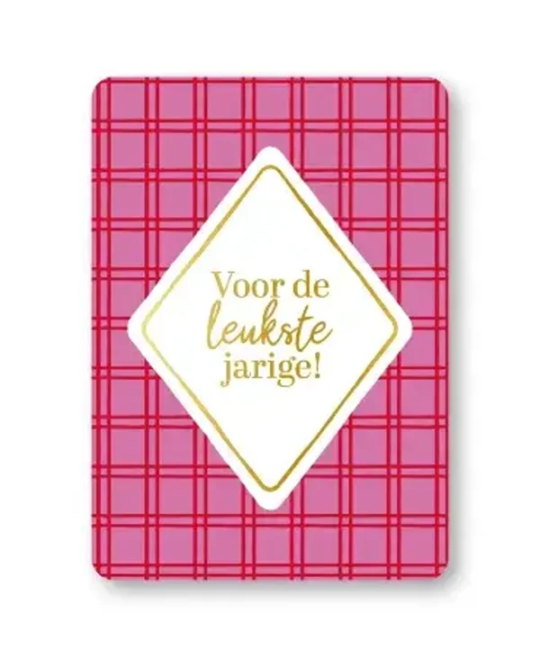 ansichtkaart voor de leukste jarige roze