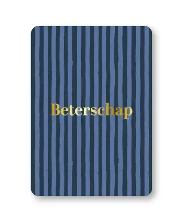 Ansichtkaart Beterschap strepen blauw