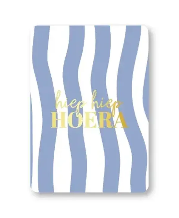 cadeaukaartje hiep hiep hoera lichtblauw