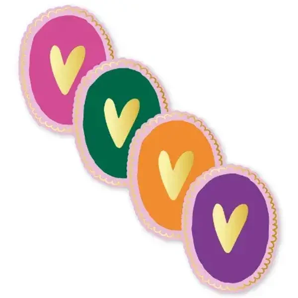 sticker hartjes ovaal 4 stuks 42x55mm BINNENKORT VERKRIJGBAAR