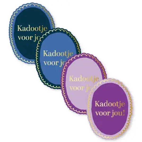 sticker kadootje voor jou ovaal 4 stuks 42x55mm BINNENKORT VERKRIJGBAAR