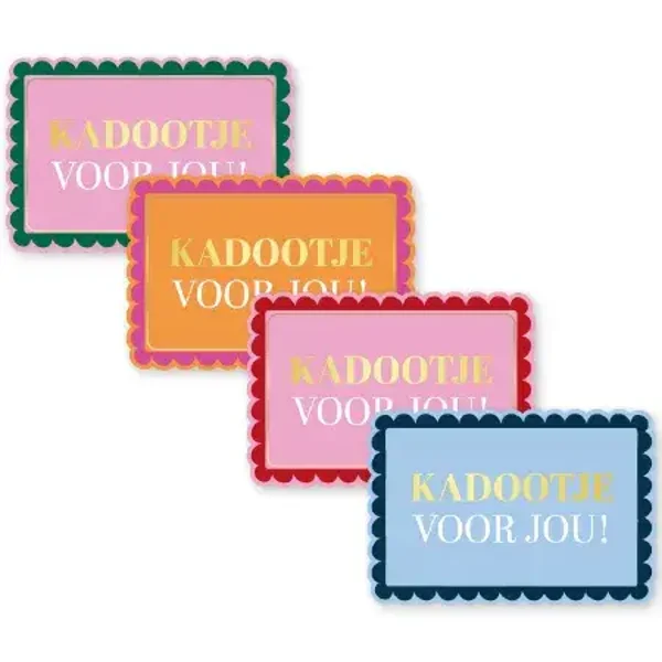 sticker kadootje voor jou rechthoekig 4 stuks 40x60mm BINNENKORT VERKRIJGBAAR