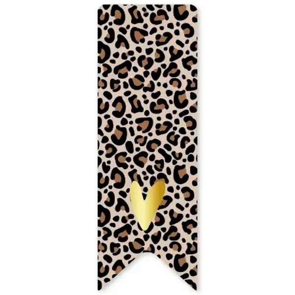 sticker langwerpig hartje/leopard 45x125mm BINNENKORT VERKRIJGBAAR