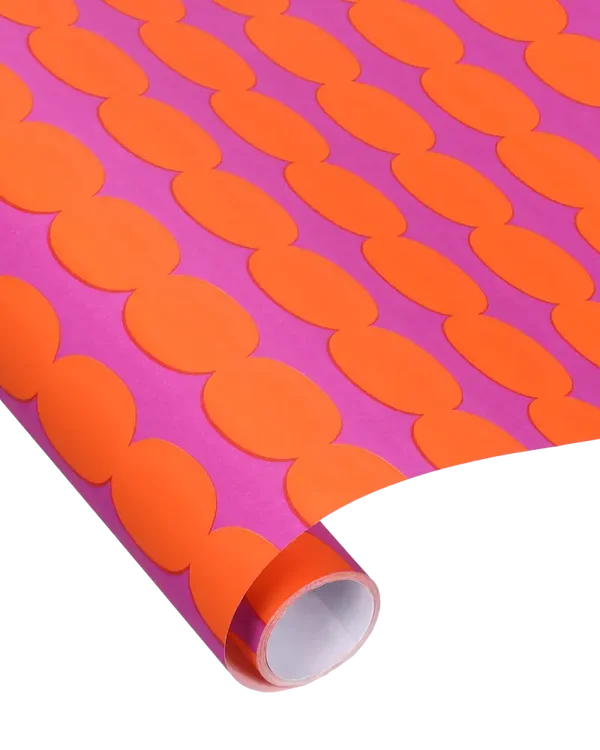 kadopapier pebbles oranje roze