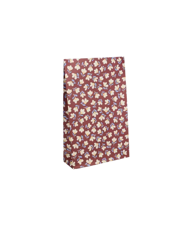 blokbodemzak flowers wine red M