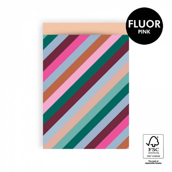 Cadeauzakje multi stripes L