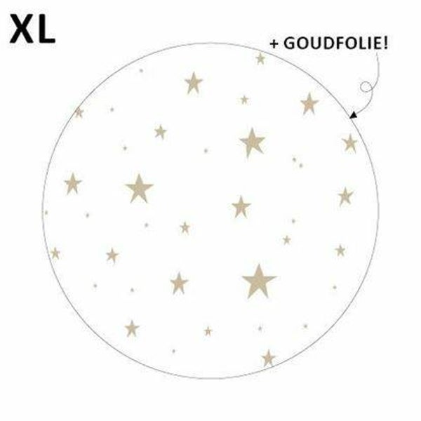 kerst Sticker XL sterretjes wit 65mm