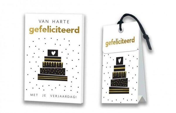 Kaart met bijpassend geurzakje Van harte gefeliciteerd met je verjaardag