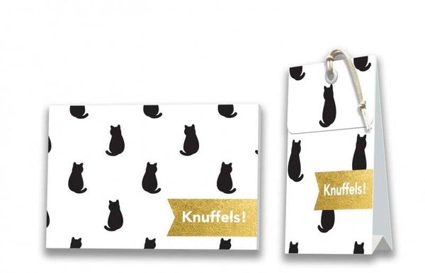 kaart met bijpassend geurzakje knuffels (katjes)