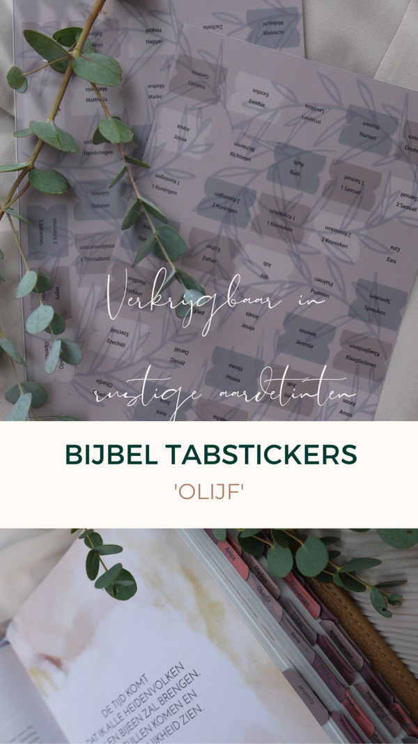 Bijbel tabstickers aardetinten olijf