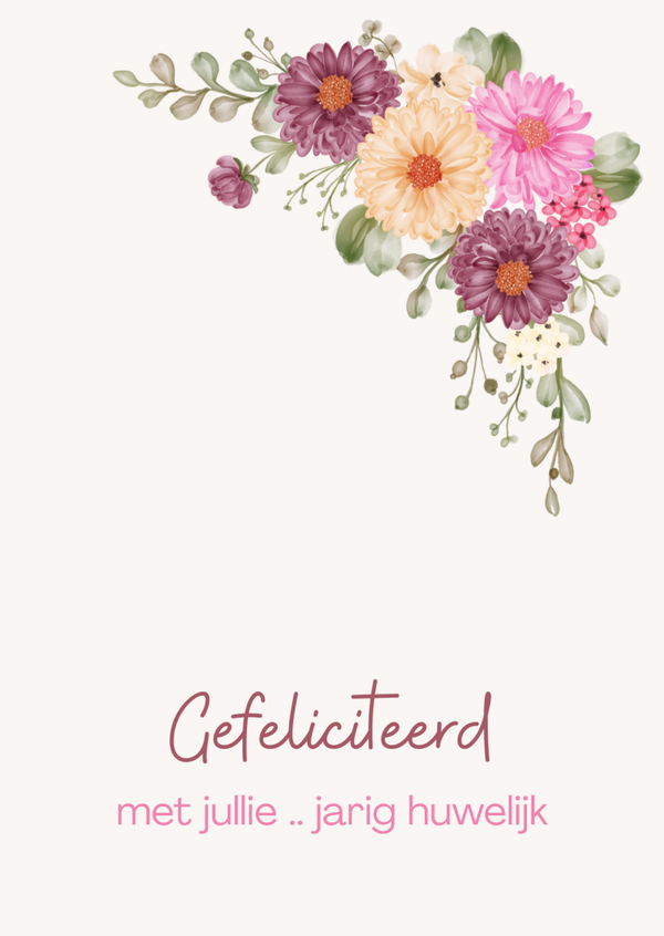 ansichtkaart gefeliciteerd met jullie .. jarig huwelijk