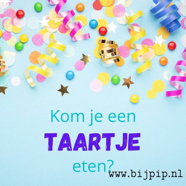 SALE  Wenskaart Kom je een taartje eten (blauw)