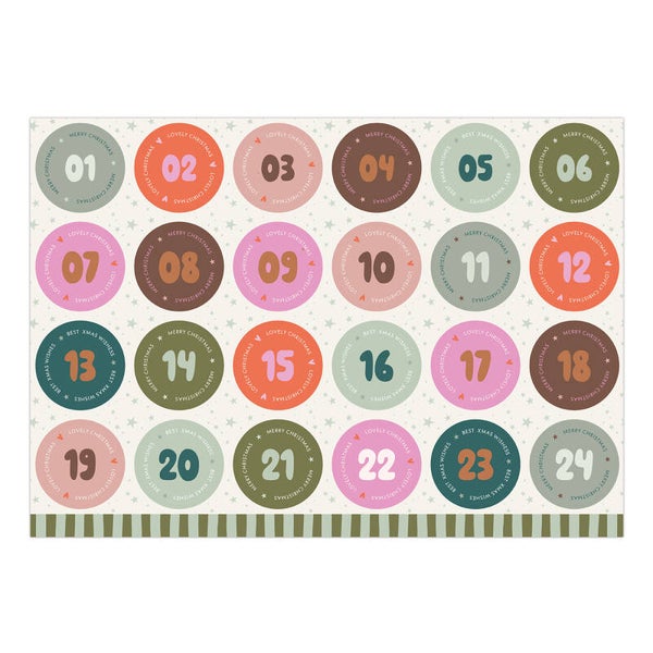 kerst stickervel advent color