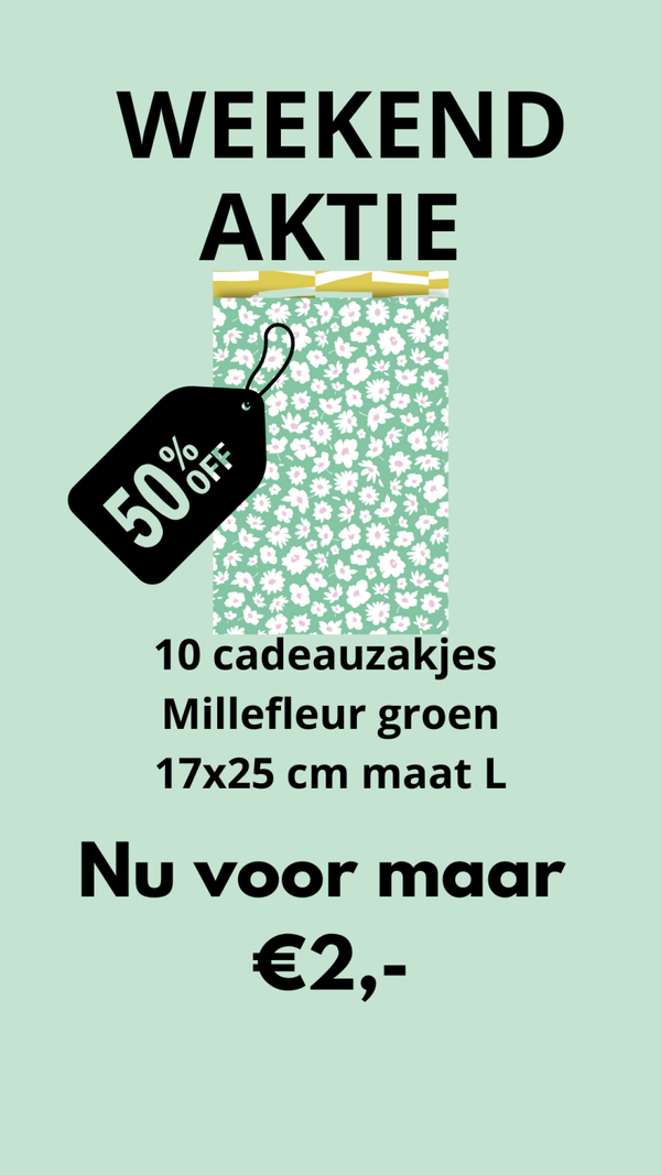weekend aktie cadeauzakjes millefleur groen