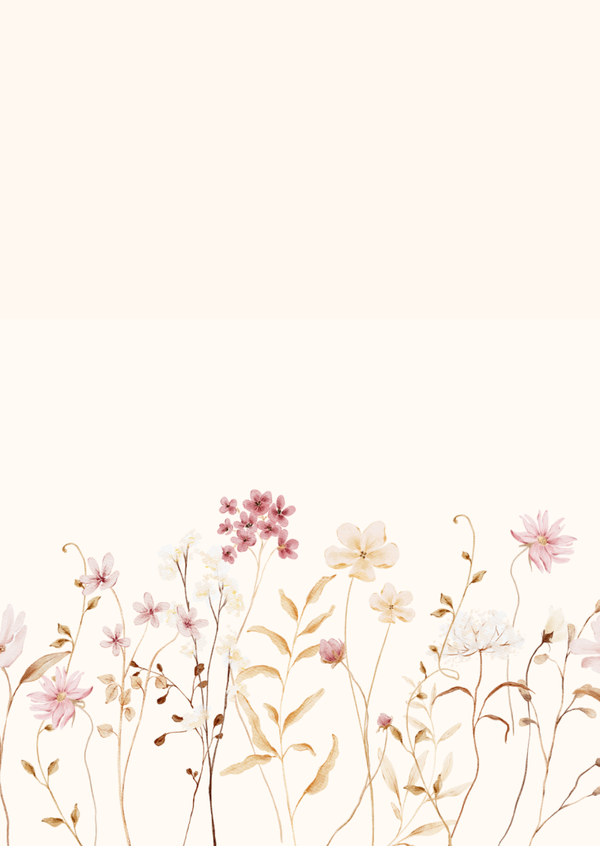 ansichtkaart bloemen taupe blanco