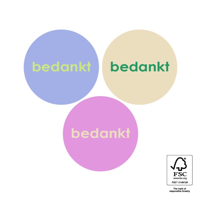 sticker bedankt 3 kleuren 35mm