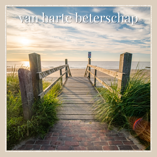 wenskaaart van harte beterschap strandovergang COMING SOON