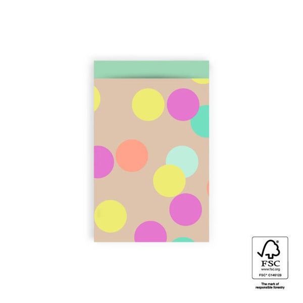 cadeauzakje big confetti taupe M