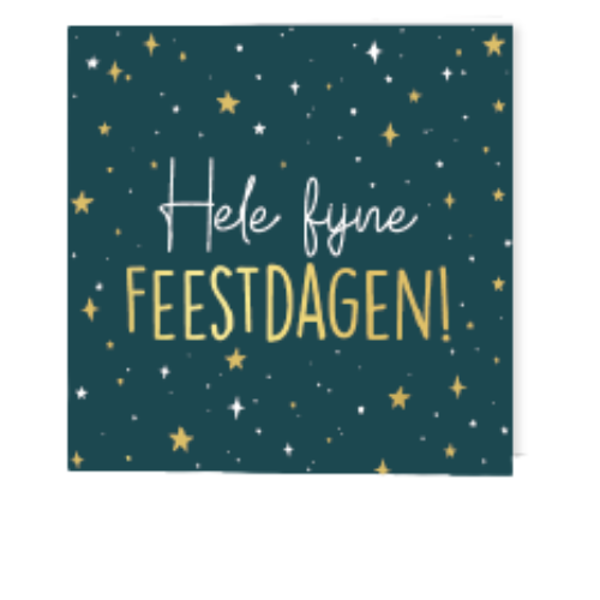 kerst wenskaart hele fijne feestdagen donkergroen