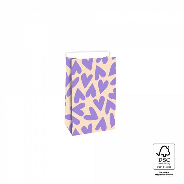 blokbodemzak hearts lila zand S