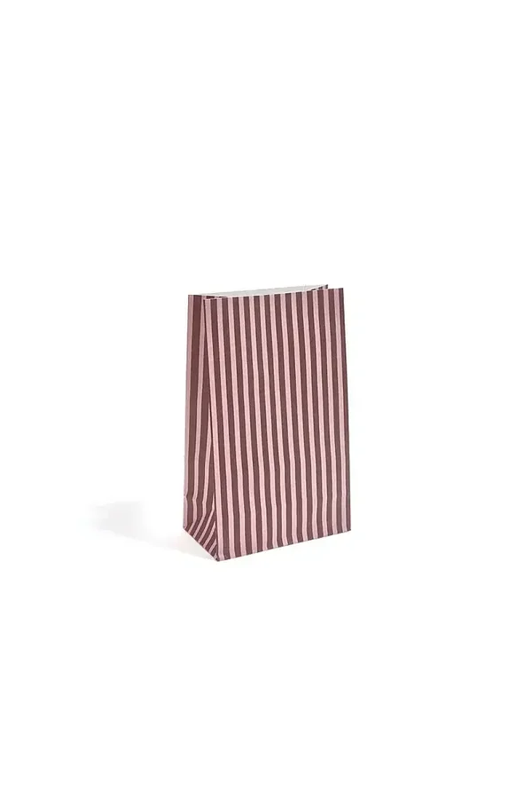 blokbodemzak strepen donker rood licht roze S