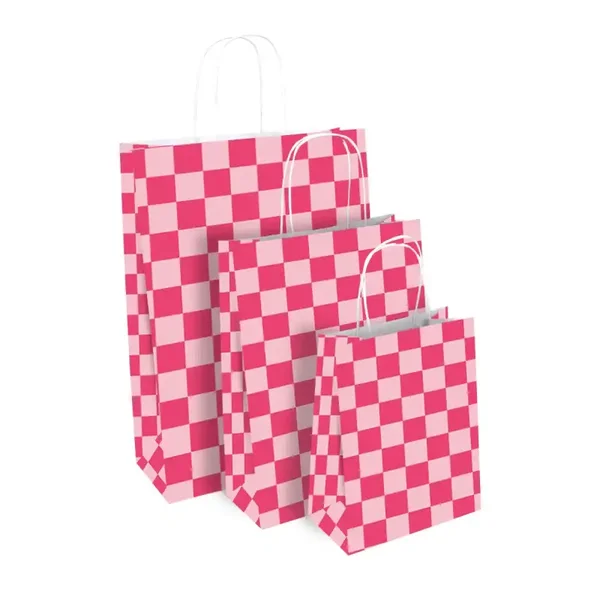 papieren tasje ruit roze