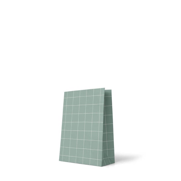 blokbodemzak ruit oud groen