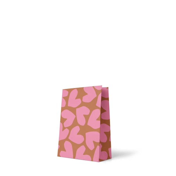 blokbodemzak harten oranje/roze