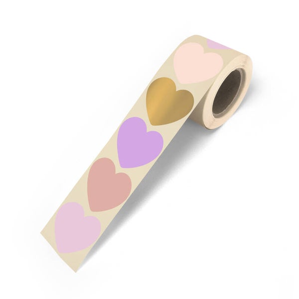 sticker hart 5 varianten roze/lila 50mm