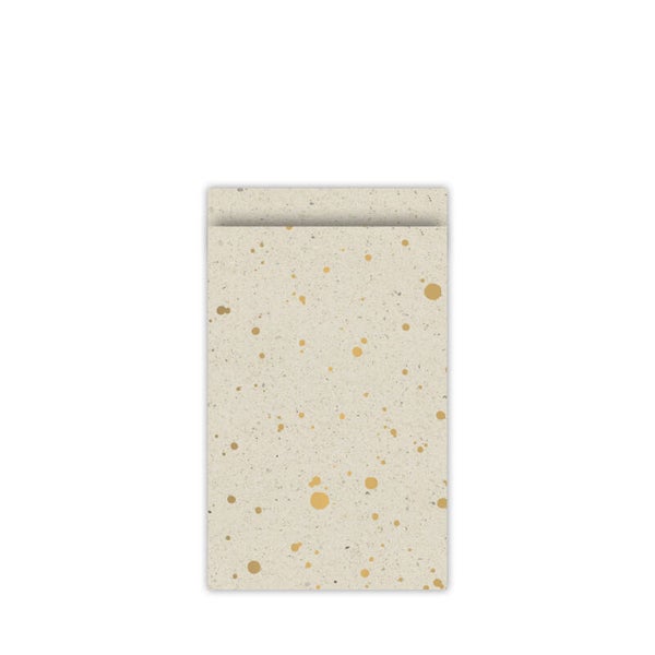 Cadeauzakje spots goud graspapier M