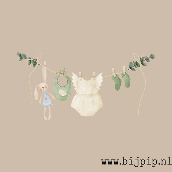 Wenskaart waslijn taupe