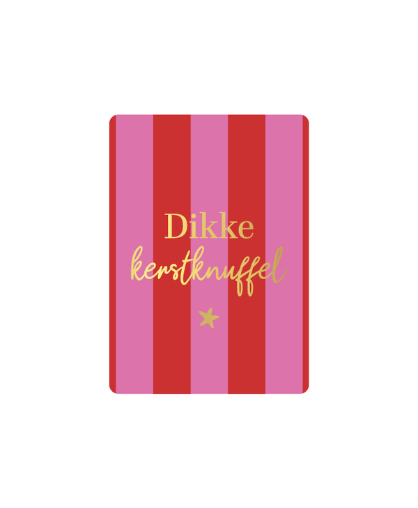 kerst cadeaukaartje dikke kerstknuffel