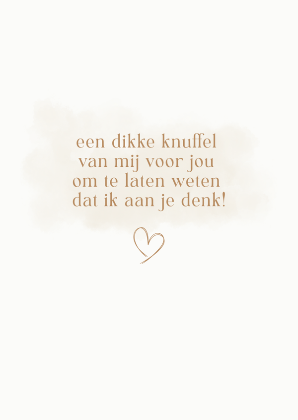 ansichtkaart een dikke knuffel van mij BINNENKORT VERKRIJGBAAR