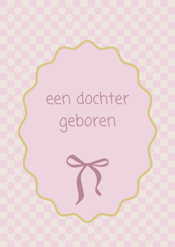 ansichtkaart een dochter geboren strik