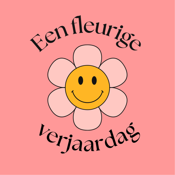 wenskaart een fleurige verjaardag