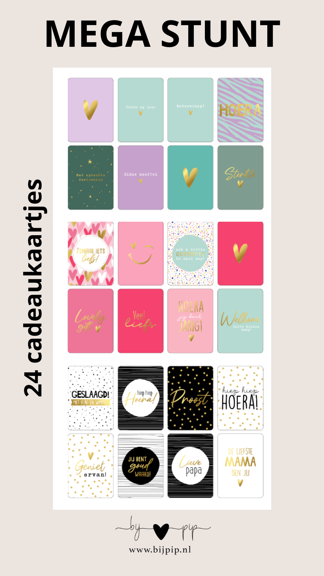 mega stunt 24 cadeaukaartjes