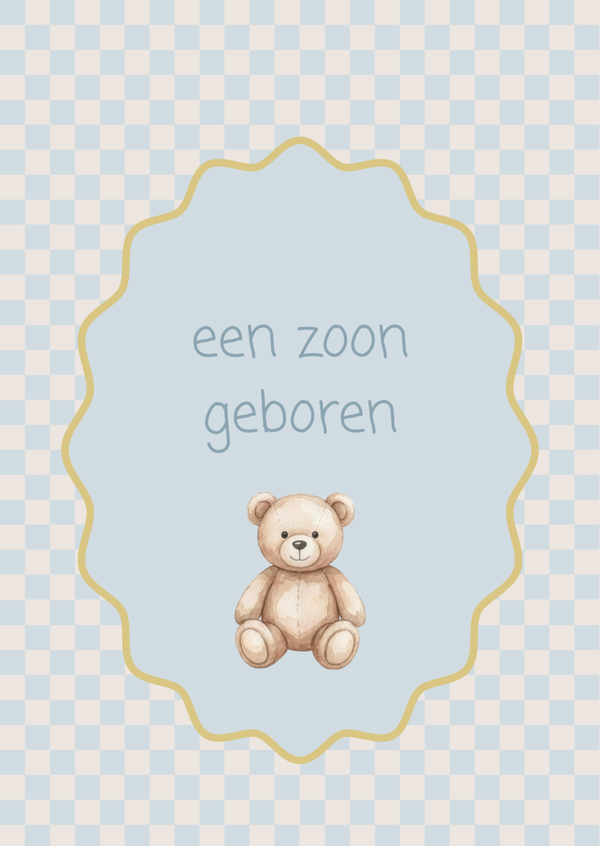 ansichtkaart een zoon geboren beertje