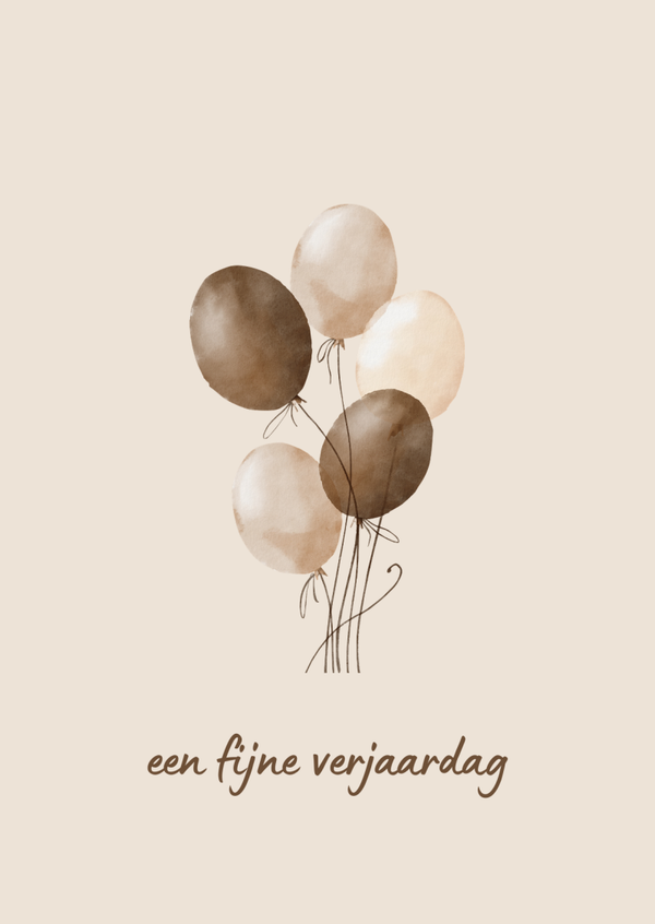 ansichtkaart een fijne verjaardag balonnen